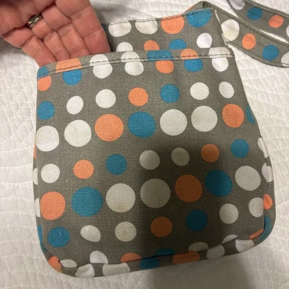 Kavu Keeper Polka Dot Messenger Crossbody Bag, Gray Multicolor - Picture 7 of 11